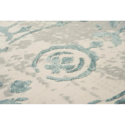 Boru Scroll Blue Kitchen Hallway Runner Rug - LOOMLAN - LOOMLAN - Area Rugs