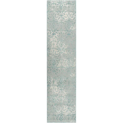 Boru Scroll Blue Kitchen Hallway Runner Rug - LOOMLAN - LOOMLAN - Area Rugs