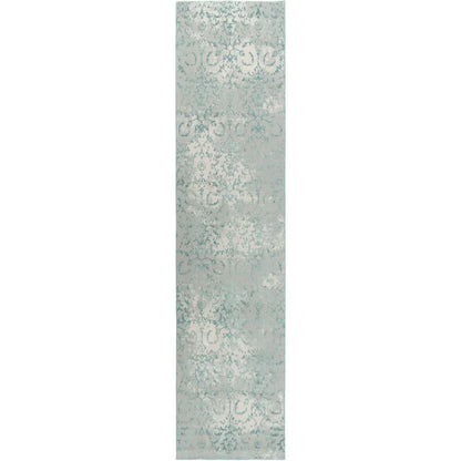Boru Scroll Blue Kitchen Hallway Runner Rug - LOOMLAN - LOOMLAN - Area Rugs