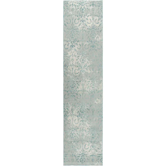 Boru Scroll Blue Kitchen Hallway Runner Rug - LOOMLAN - LOOMLAN - Area Rugs