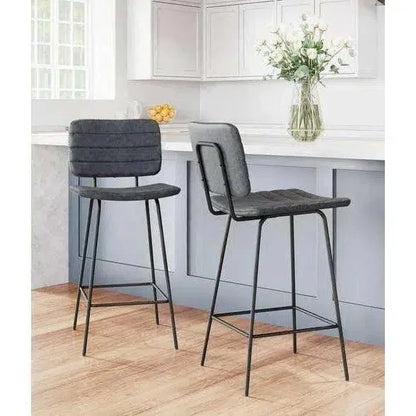 Boston Counter Stool 2PC Vintage Black - LOOMLAN - Zuo Modern - Counter Stools