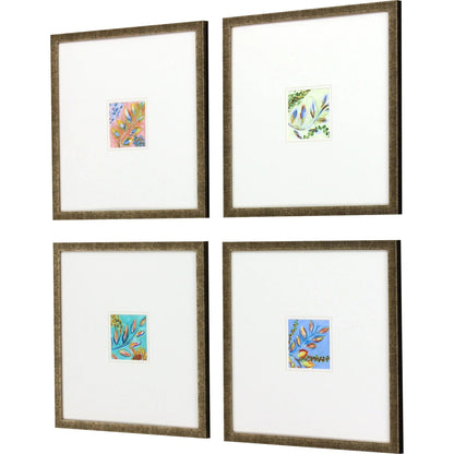 Botanica Blue Framed Wall Art 4PC