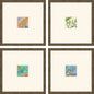 Botanica Blue Framed Wall Art 4PC
