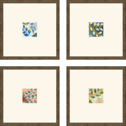 Botanica Blue Framed Wall Art 4PC
