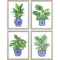 Botanical Blues Wood Framed Wall Art 4PC