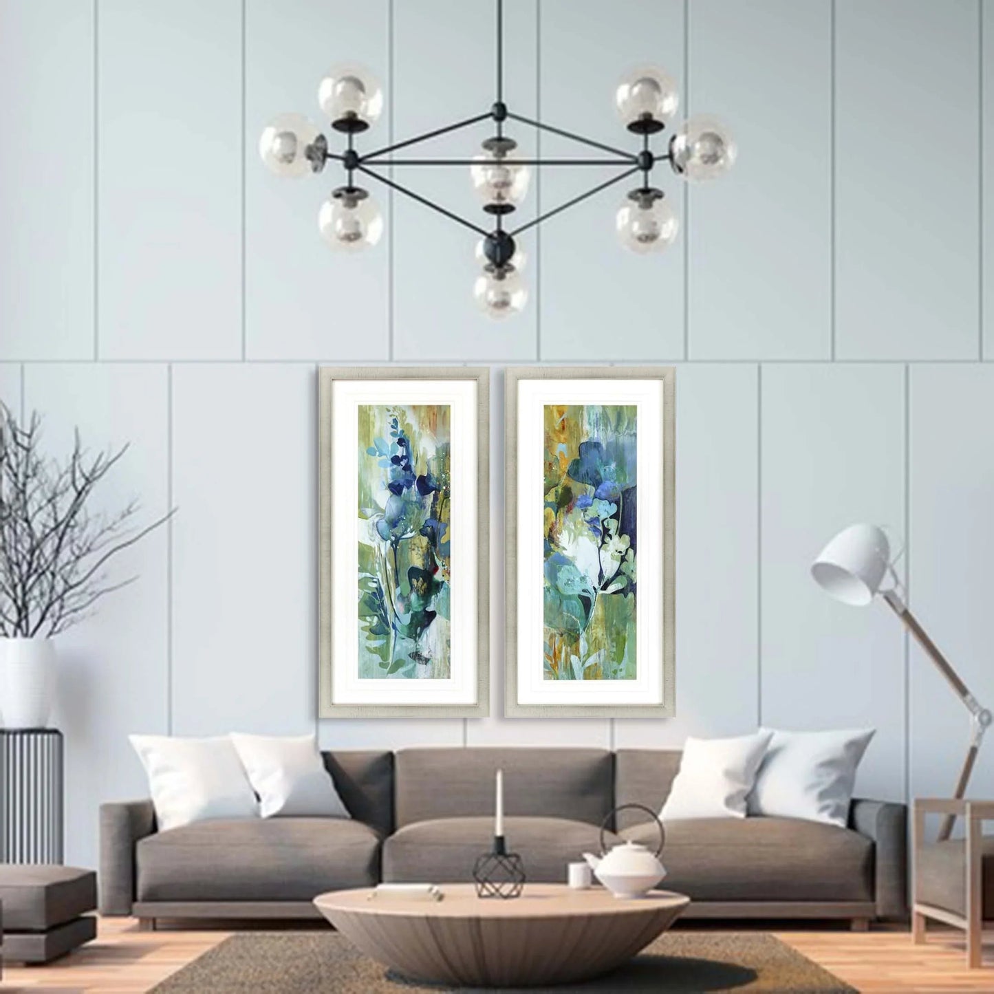 Botanical Illusion Turquoise Framed Wall Art 2PC