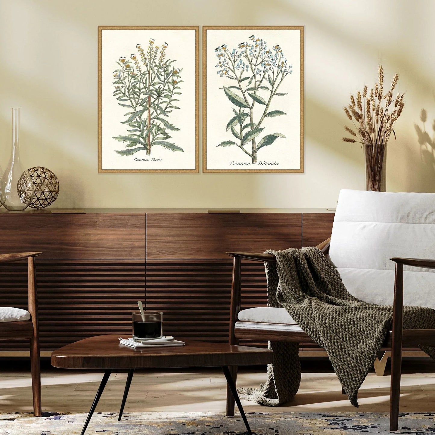 Botanical Plants Wood Framed Wall Art 2PC