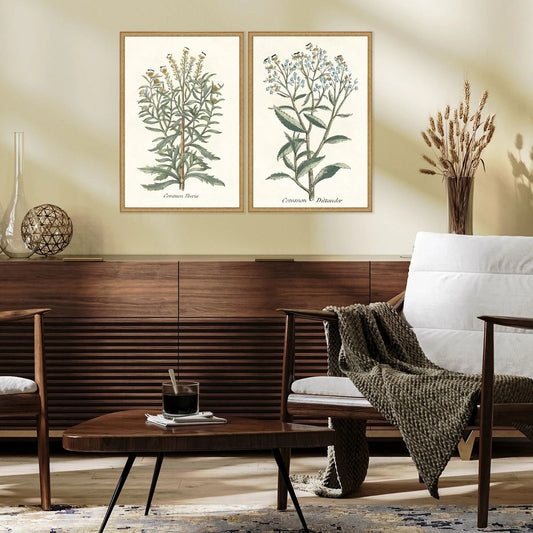 Botanical Plants Wood Framed Wall Art 2PC