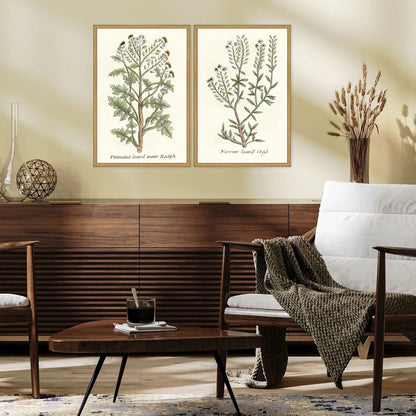 Botanical Plants Wood Framed Wall Art 2PC