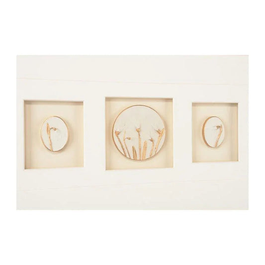 Botanical Relief Gold Leaf Shadow Box Artwork-Framed Wall Art-Chelsea House-LOOMLAN