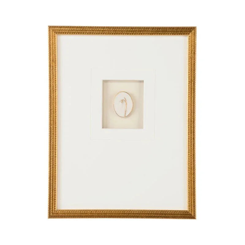 Botanical Relief Gold Leaf Shadow Box Artwork-Framed Wall Art-Chelsea House-Botanical IV-Vertical-LOOMLAN