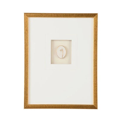 Botanical Relief Gold Leaf Shadow Box Artwork-Framed Wall Art-Chelsea House-Botanical IV-Vertical-LOOMLAN