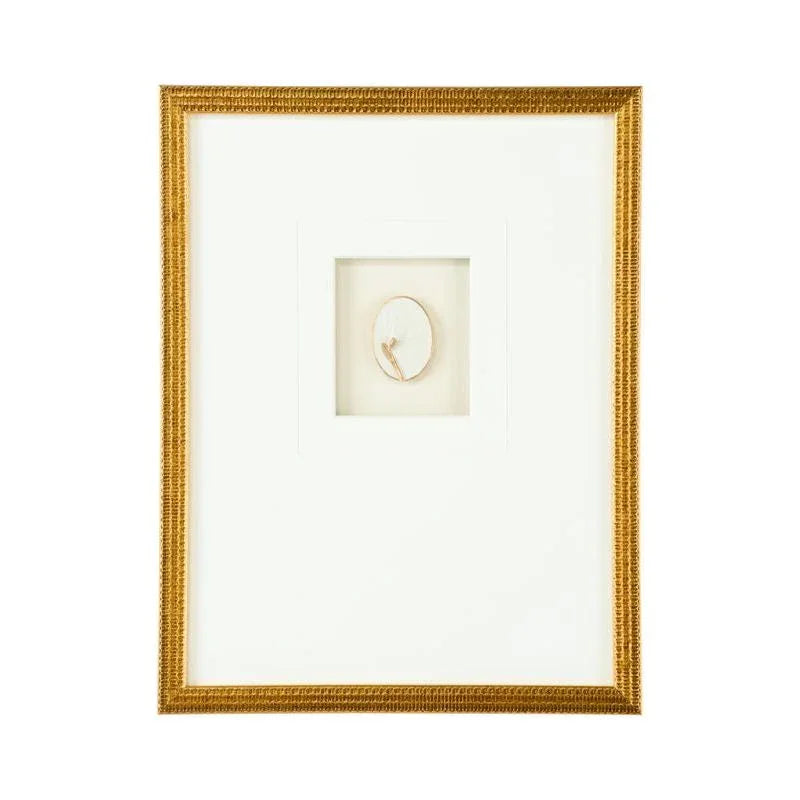 Botanical Relief Gold Leaf Shadow Box Artwork-Framed Wall Art-Chelsea House-Botanical I-Vertical-LOOMLAN