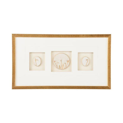 Botanical Relief Gold Leaf Shadow Box Artwork-Framed Wall Art-Chelsea House-Botanical V-Horizontal-LOOMLAN
