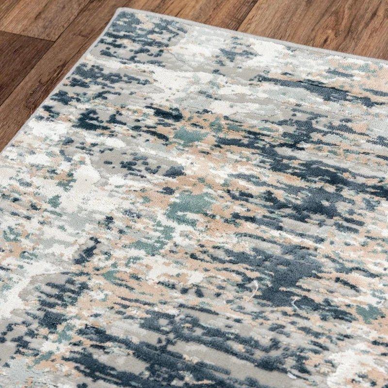 Both Abstract Blue Kitchen Hallway Runner Rug - LOOMLAN - LOOMLAN - Area Rugs
