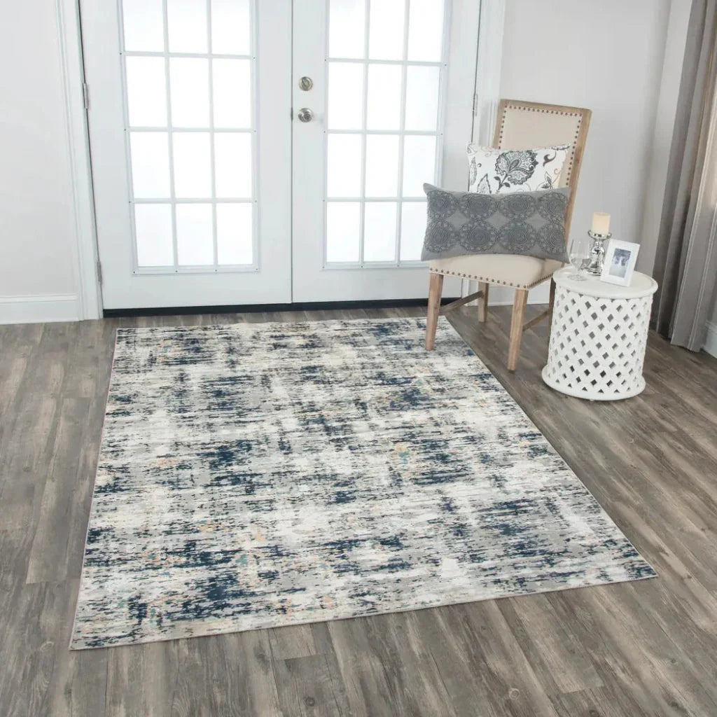 Both Abstract Blue Kitchen Hallway Runner Rug - LOOMLAN - LOOMLAN - Area Rugs