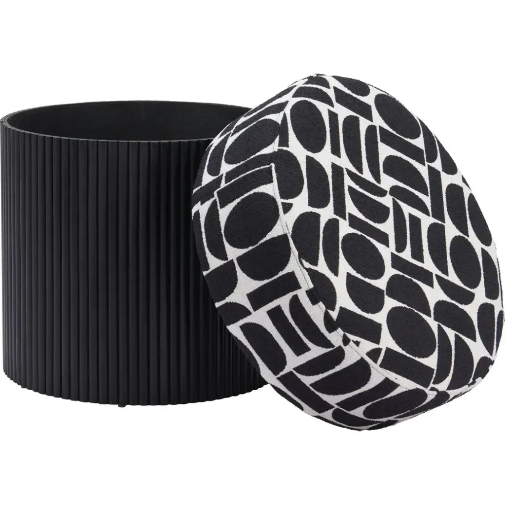 Boto Black and White Storage Ottoman - LOOMLAN - Zuo Modern - Ottomans