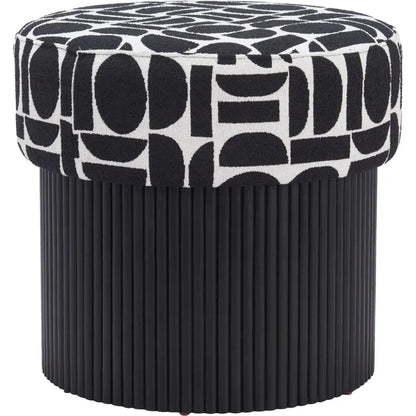 Boto Black and White Storage Ottoman - LOOMLAN - Zuo Modern - Ottomans
