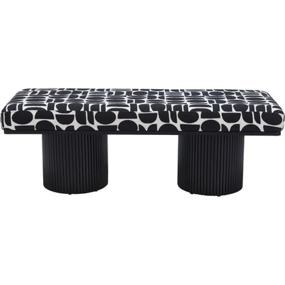 Botoia Wood Black Bench with Plush Fabric - LOOMLAN - Zuo Modern - Bedroom Benches