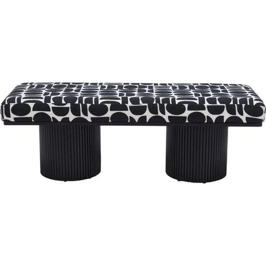 Botoia Wood Black Bench with Plush Fabric - LOOMLAN - Zuo Modern - Bedroom Benches