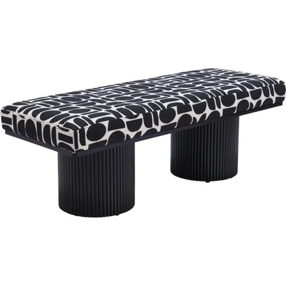 Botoia Wood Black Bench with Plush Fabric - LOOMLAN - Zuo Modern - Bedroom Benches
