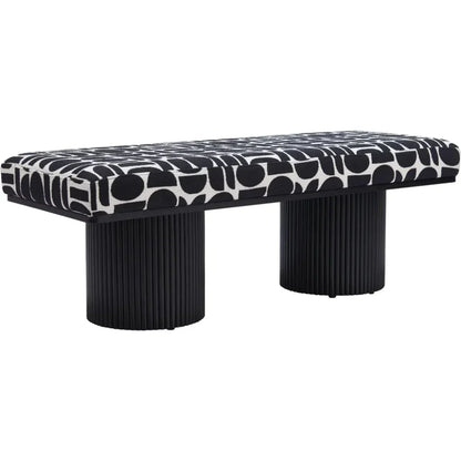 Botoia Wood Black Bench with Plush Fabric - LOOMLAN - Zuo Modern - Bedroom Benches