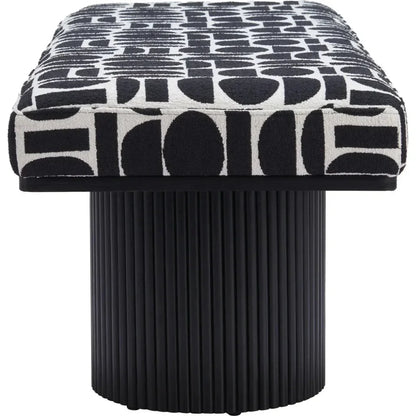 Botoia Wood Black Bench with Plush Fabric - LOOMLAN - Zuo Modern - Bedroom Benches