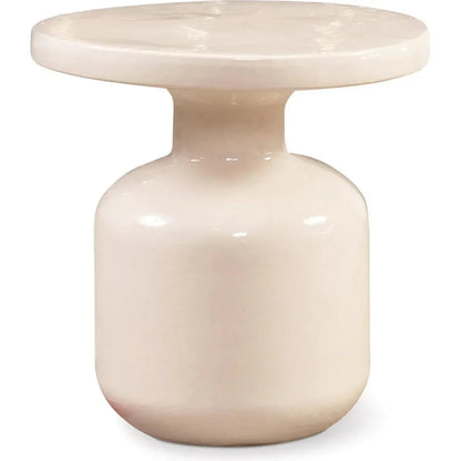 Bottle Accent Table - White Outdoor End Table - LOOMLAN - Seasonal Living - Outdoor Side Tables