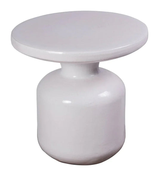 Bottle Ceramic Round Patio Accent Table - LOOMLAN - Seasonal Living - Outdoor Side Tables