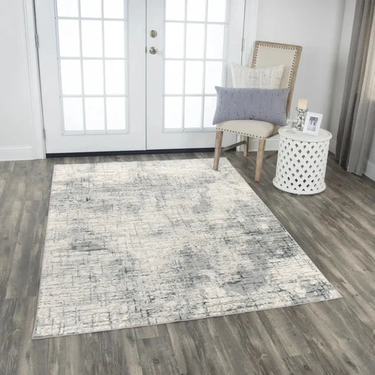 Bouc Abstract Gray Kitchen Hallway Runner Rug - LOOMLAN - LOOMLAN - Area Rugs