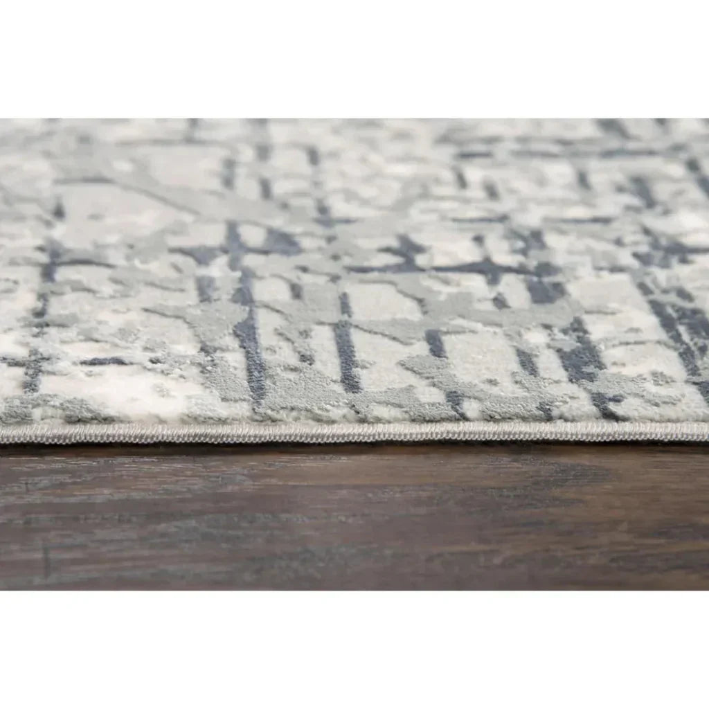 Bouc Abstract Gray Kitchen Hallway Runner Rug - LOOMLAN - LOOMLAN - Area Rugs