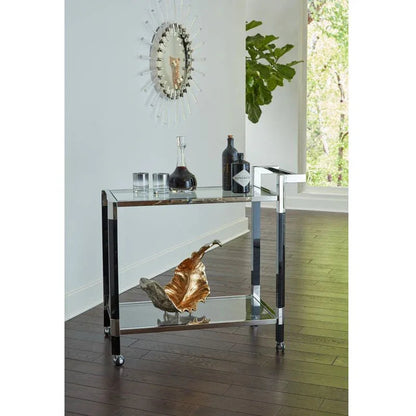 Boulevardier Steel Frame Bar Cart-Home Bar Carts-Wildwood-LOOMLAN