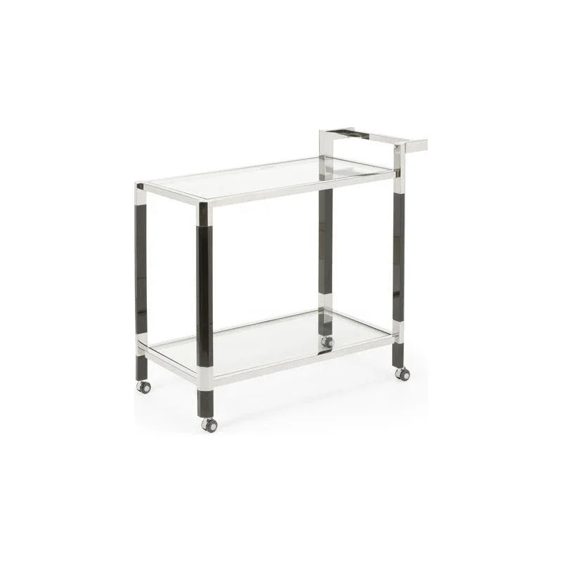 Boulevardier Steel Frame Bar Cart-Home Bar Carts-Wildwood-Black/Silver-LOOMLAN