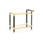 Boulevardier Steel Frame Bar Cart-Home Bar Carts-Wildwood-Black/Gold-LOOMLAN