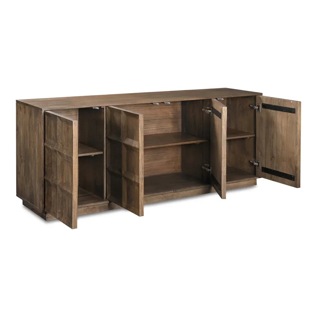 Bowen Deep Brown Solid Mango Wood Sideboard - LOOMLAN - Moe's Home - Sideboards