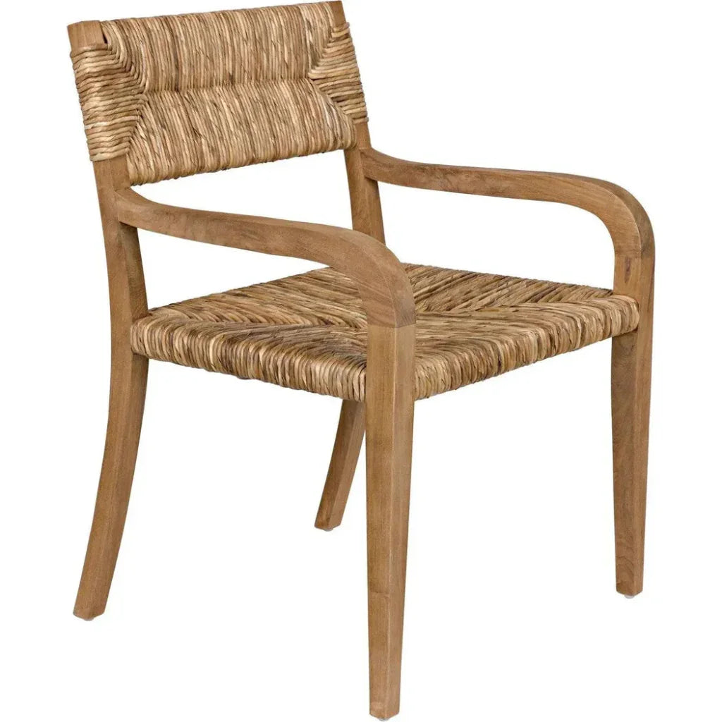 Bowie Teak Wood Arm Chair - LOOMLAN - Noir - Dining Chairs