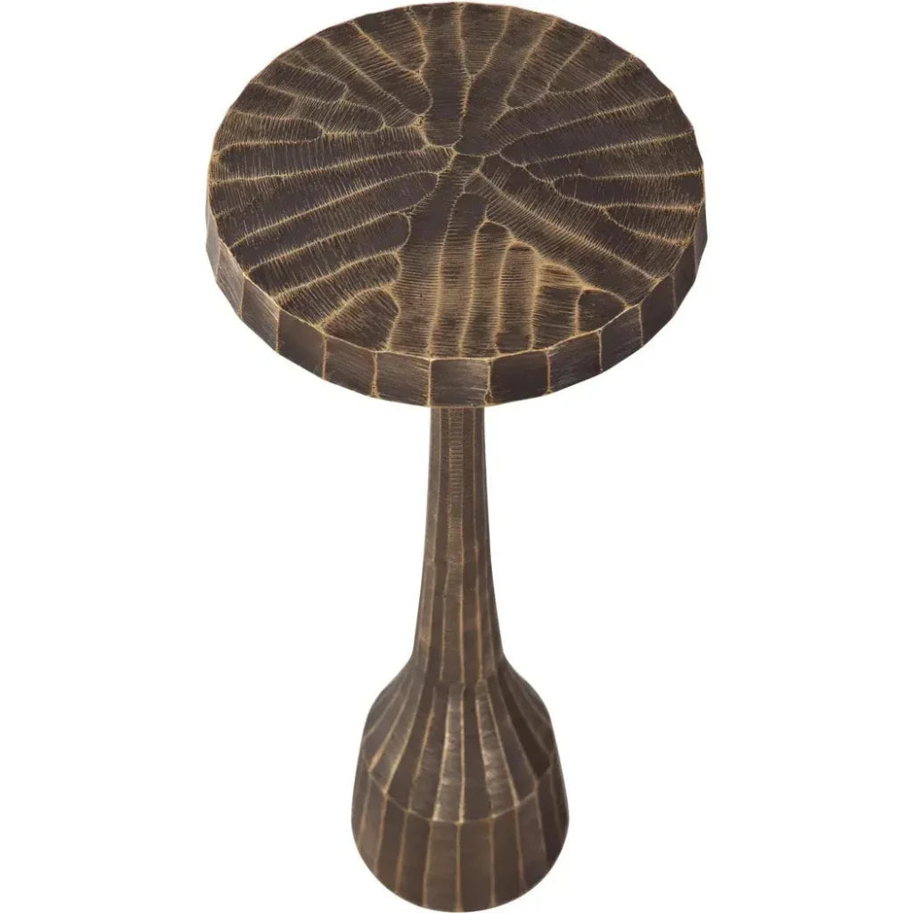 Bowman Cast Aluminum Brown Round Accent Table - LOOMLAN - Bassett Mirror - Side Tables