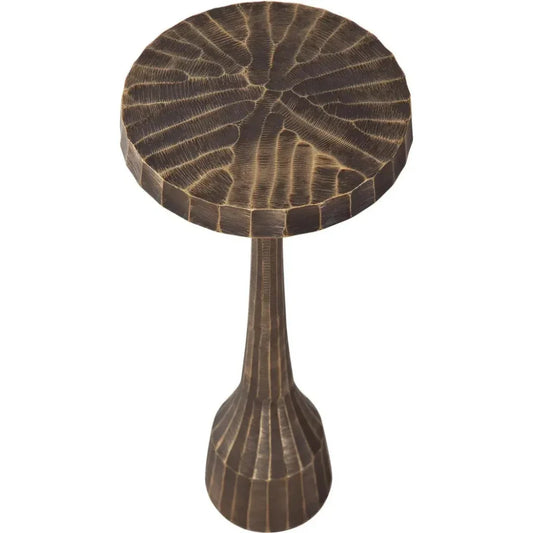 Bowman Cast Aluminum Brown Round Accent Table - LOOMLAN - Bassett Mirror - Side Tables