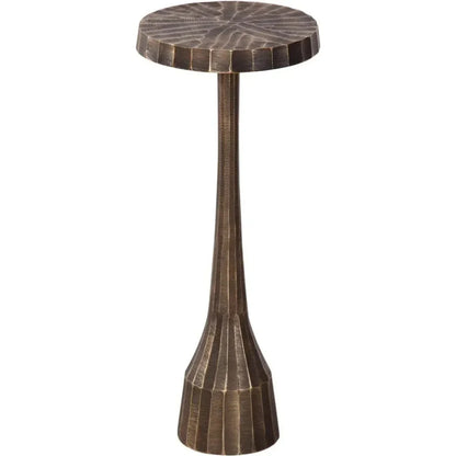 Bowman Cast Aluminum Brown Round Accent Table - LOOMLAN - Bassett Mirror - Side Tables