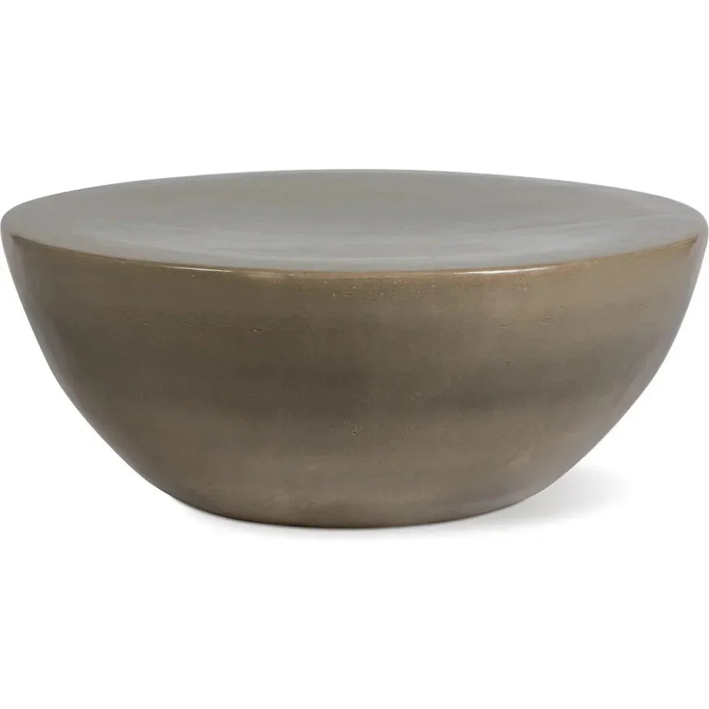 Bowness Ceramic Taupe Outdoor Coffee Table-Outdoor Coffee Tables-Seasonal Living-LOOMLAN