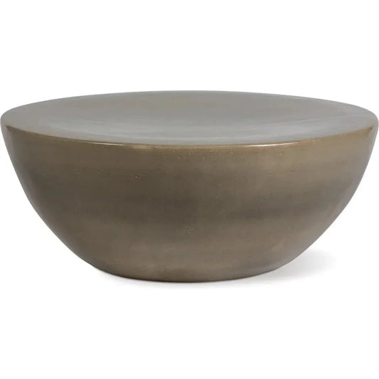 Bowness Ceramic Taupe Outdoor Coffee Table-Outdoor Coffee Tables-Seasonal Living-LOOMLAN