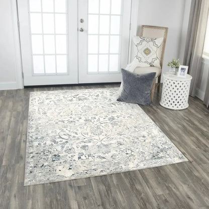 Boxy Scroll Gray Kitchen Hallway Runner Rug - LOOMLAN - LOOMLAN - Area Rugs