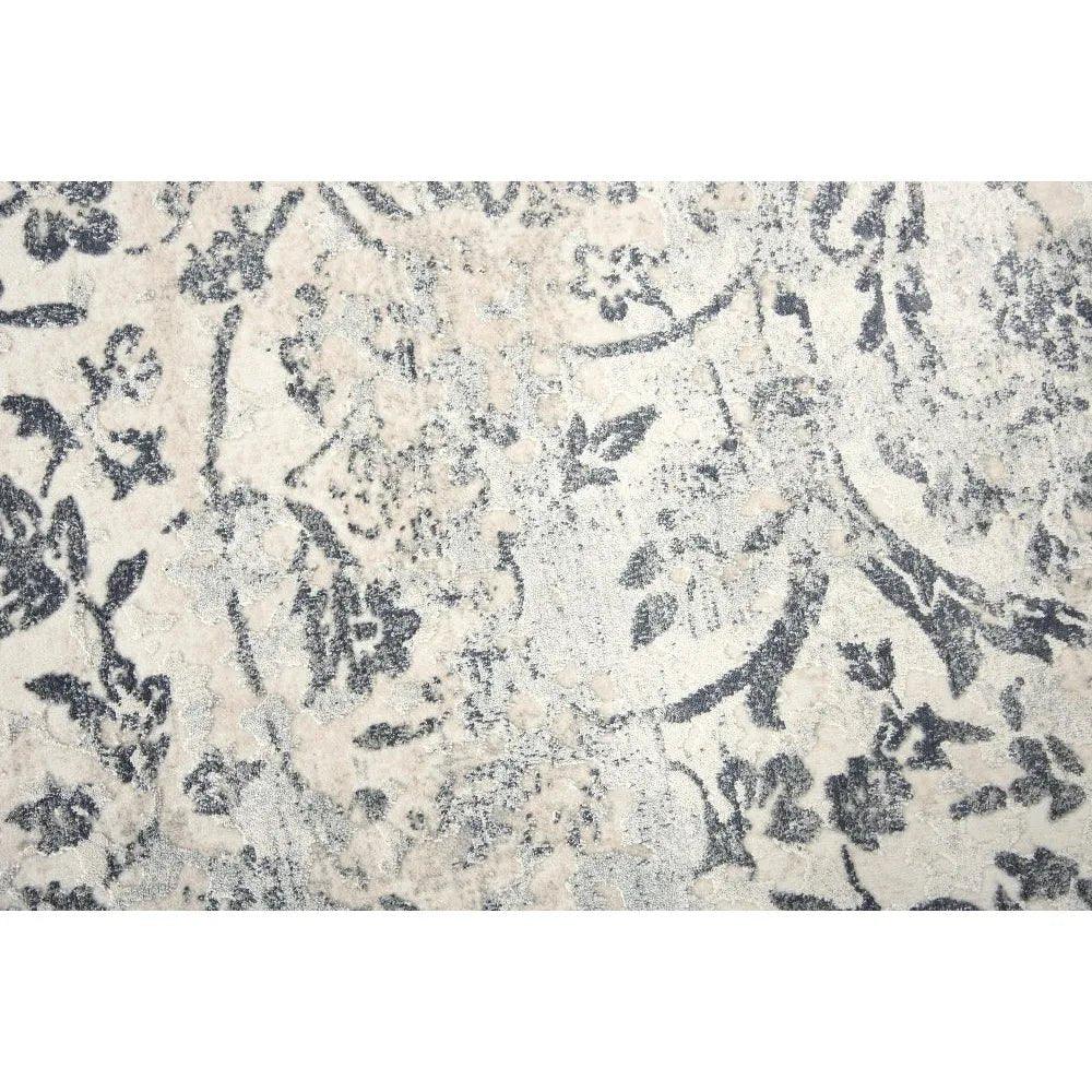 Boxy Scroll Gray Kitchen Hallway Runner Rug - LOOMLAN - LOOMLAN - Area Rugs