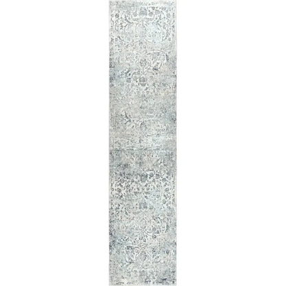 Boxy Scroll Gray Kitchen Hallway Runner Rug - LOOMLAN - LOOMLAN - Area Rugs
