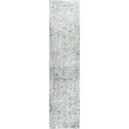 Boxy Scroll Gray Kitchen Hallway Runner Rug - LOOMLAN - LOOMLAN - Area Rugs