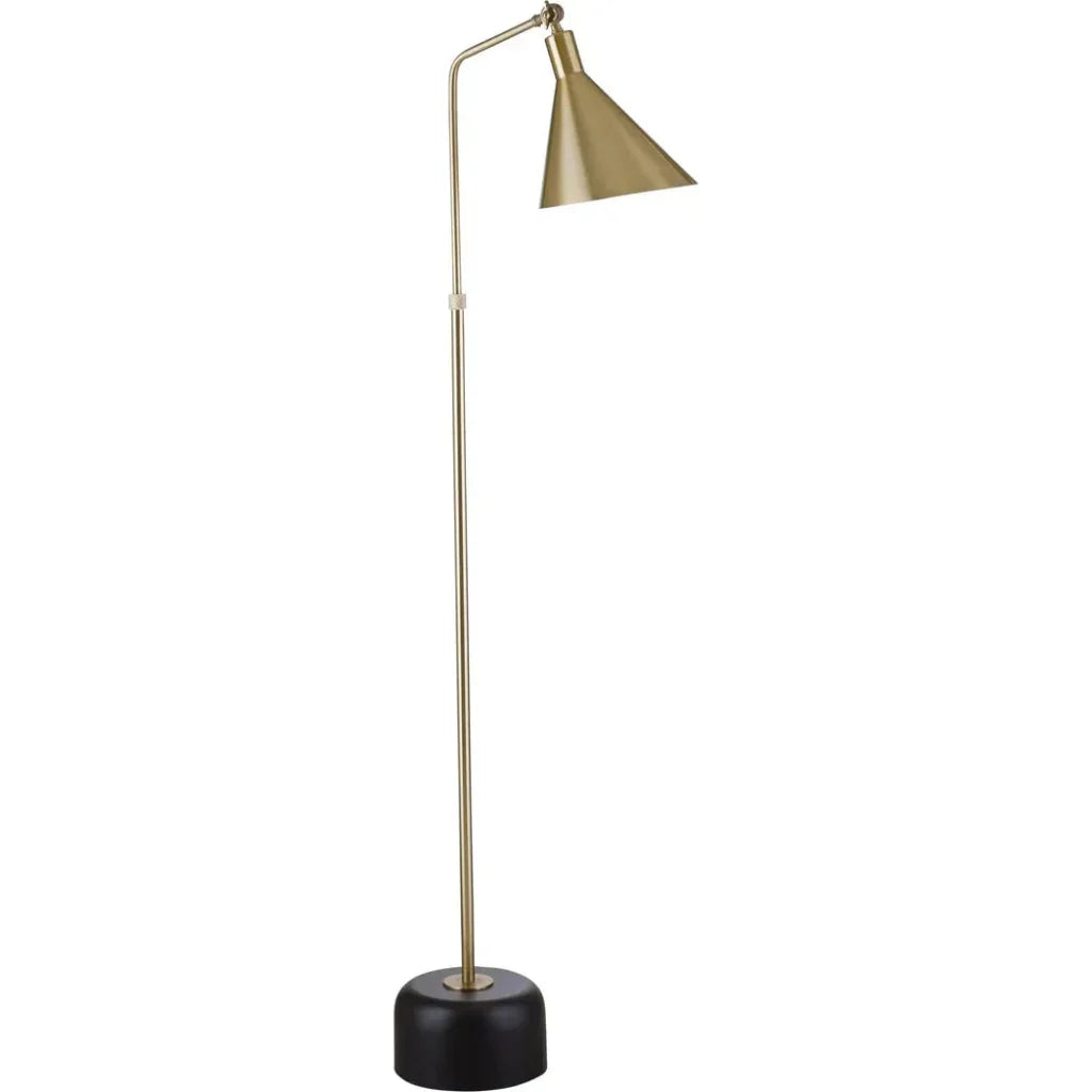 Brady Metal Gold Floor Lamp-Floor Lamps-Bassett Mirror-LOOMLAN