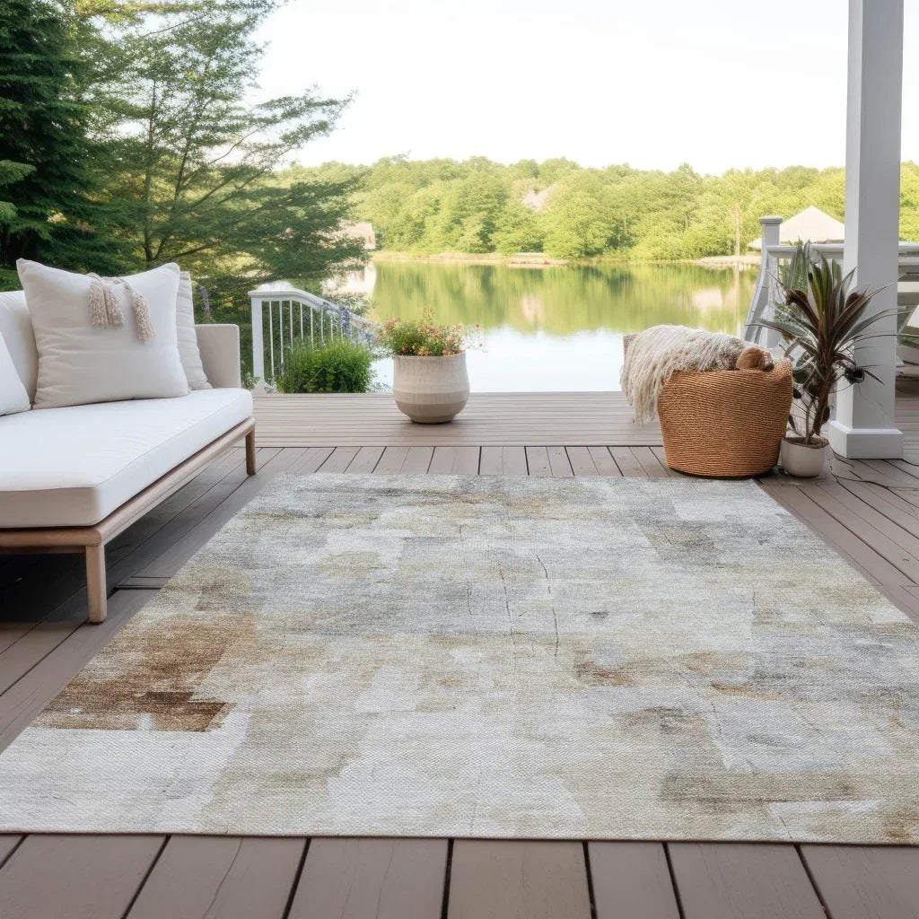 Braeain Ivory Washable Indoor - Outdoor Rug - LOOMLAN - LOOMLAN Rugs - Outdoor Rugs