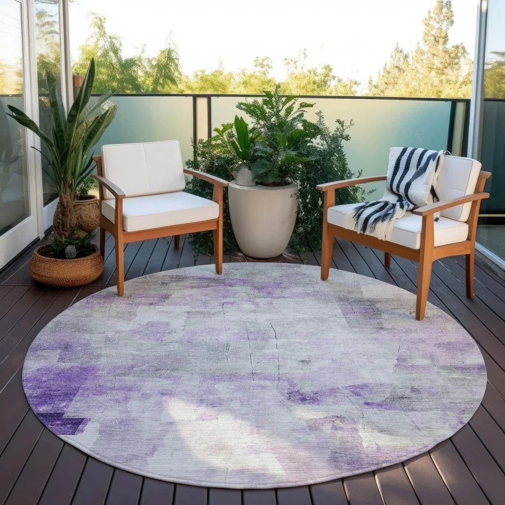 Braeain Purple Washable Indoor - Outdoor Rug - LOOMLAN - LOOMLAN Rugs - Outdoor Rugs
