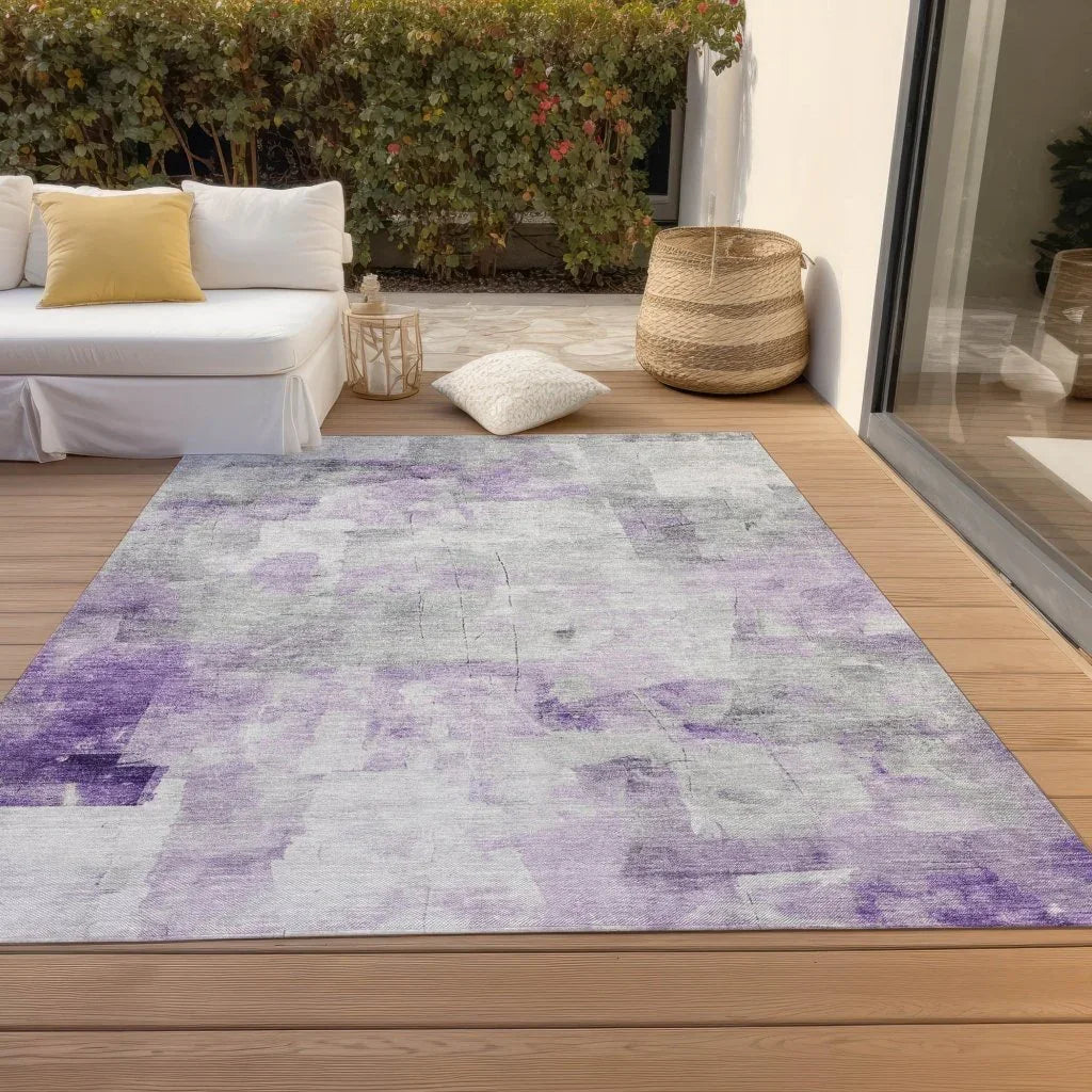 Braeain Purple Washable Indoor - Outdoor Rug - LOOMLAN - LOOMLAN Rugs - Outdoor Rugs