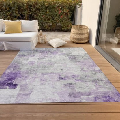 Braeain Purple Washable Indoor - Outdoor Rug - LOOMLAN - LOOMLAN Rugs - Outdoor Rugs